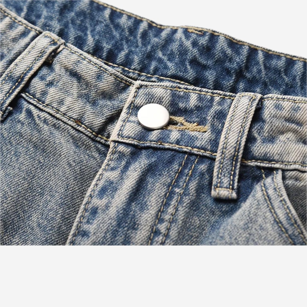 Washed Blue Flare Jeans